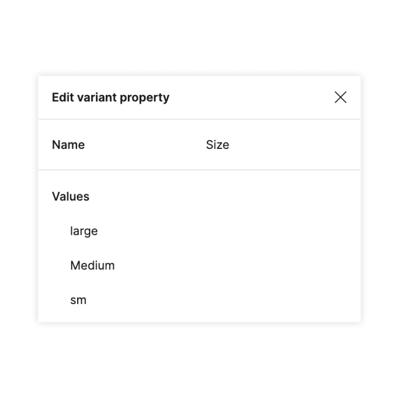 Inconsistently named property values in Figma